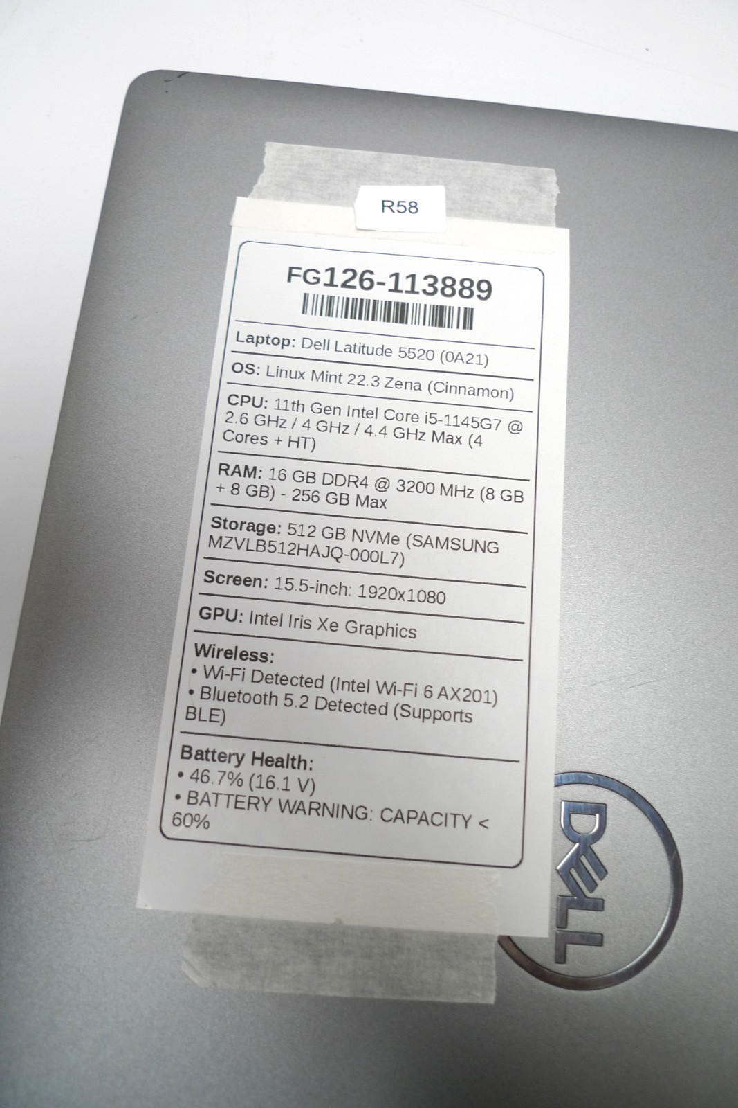 Dell Latitude 5520 | i5-1145G7 | 16GB RAM | 512GB NVMe | Linux | Charger | Read