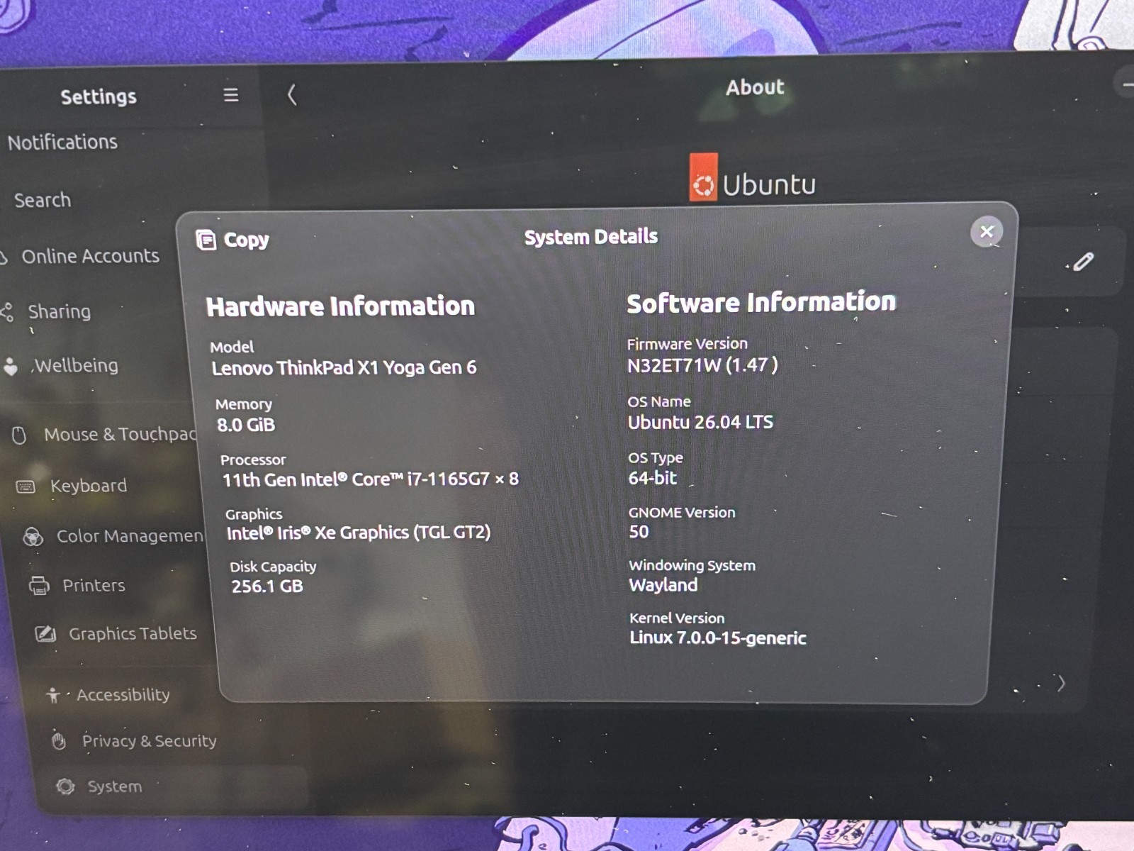 Lenovo ThinkPad X1 Yoga Gen 6 i7-1165G7 8GB RAM 256GB NVME