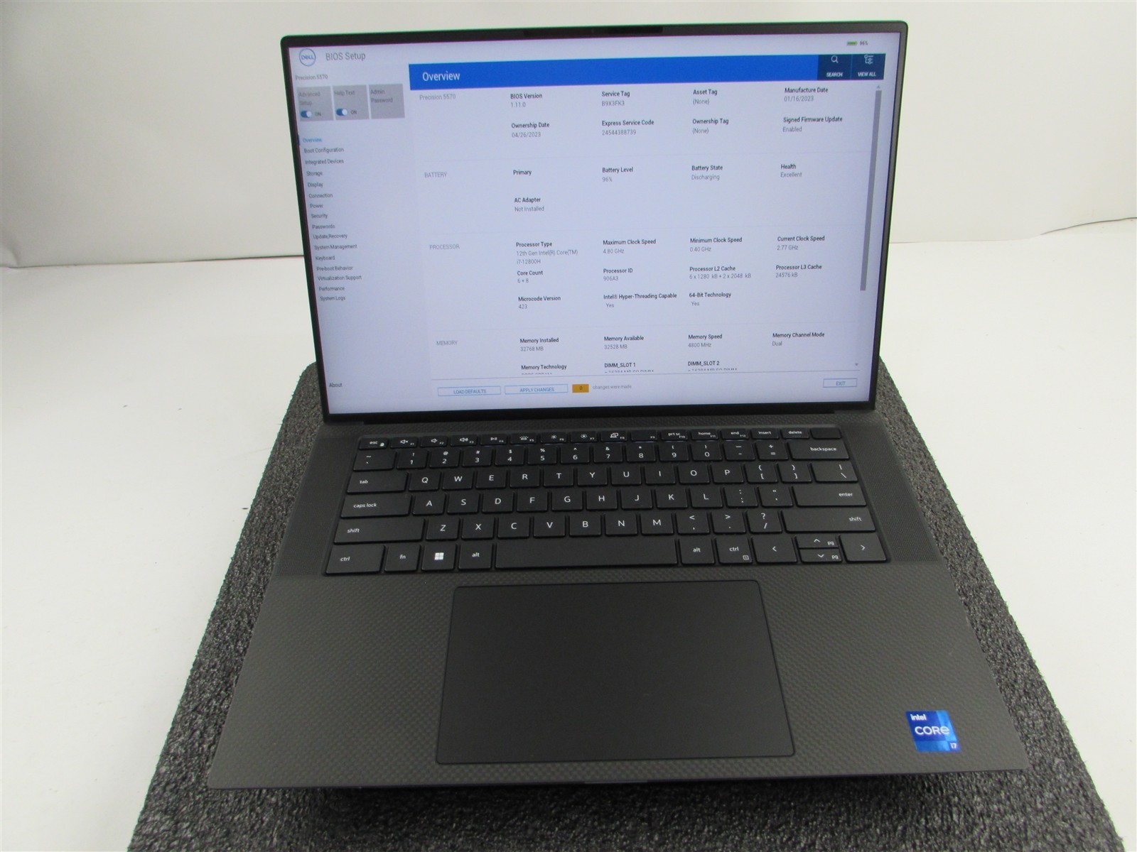 DELL PRECISION 5570 CORE I7-12800H 1TB SSD 32GB RAM NVIDIA RTX A1000 WIN 11 PRO