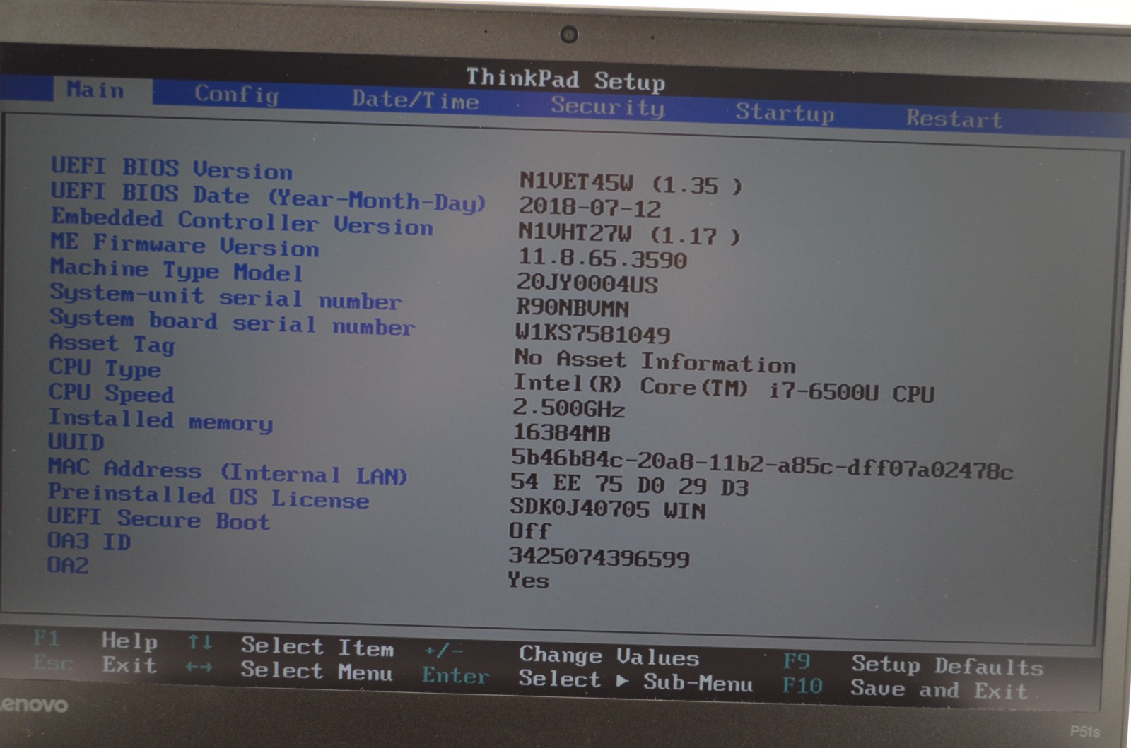 Lenovo P51 15″ i7 6500U 2.5GHZ 16GB RAM Nvidia M520M No SSD/Caddy/Charger