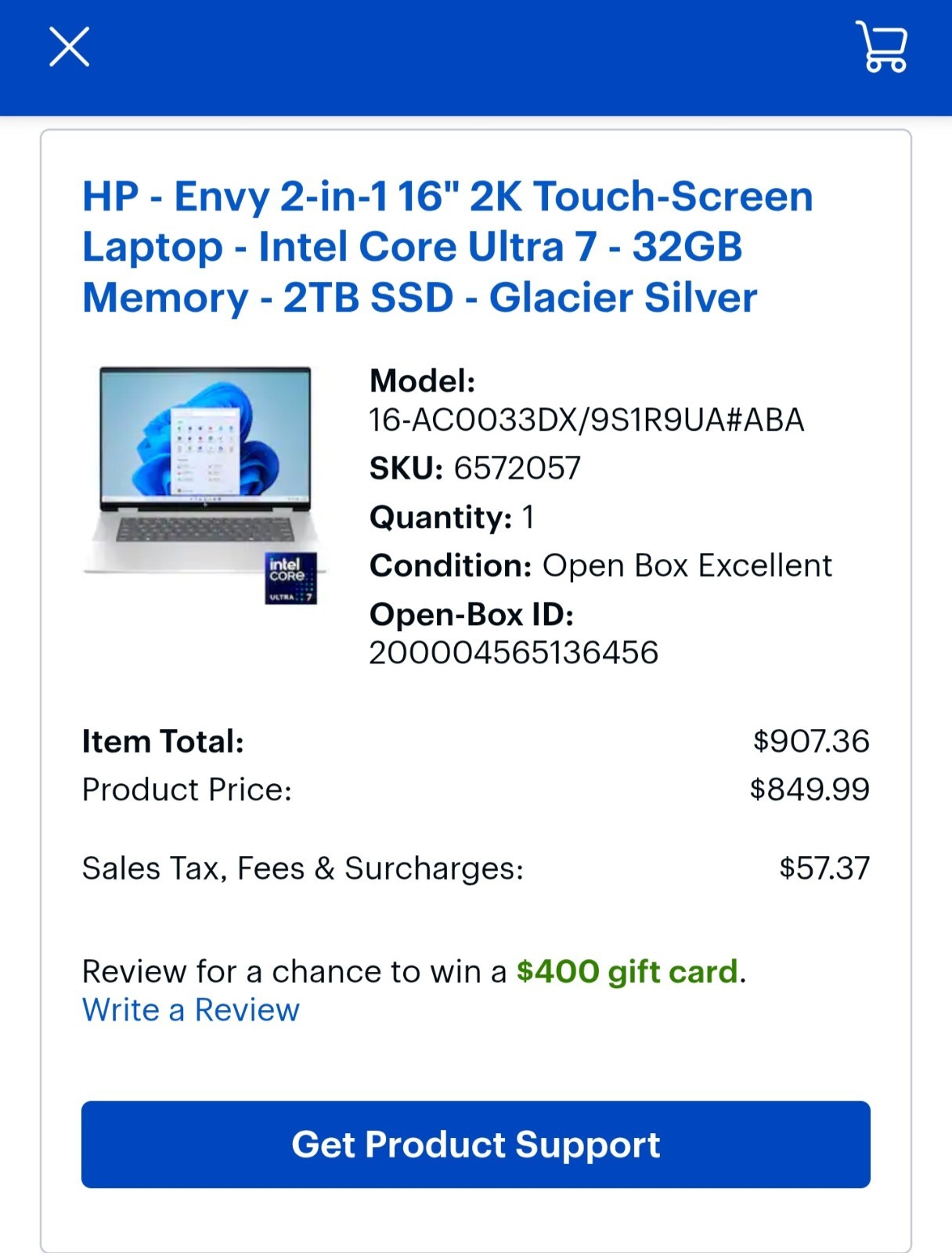 HP Envy 2in1 16″ Laptop – Used Twice – Very Fast!