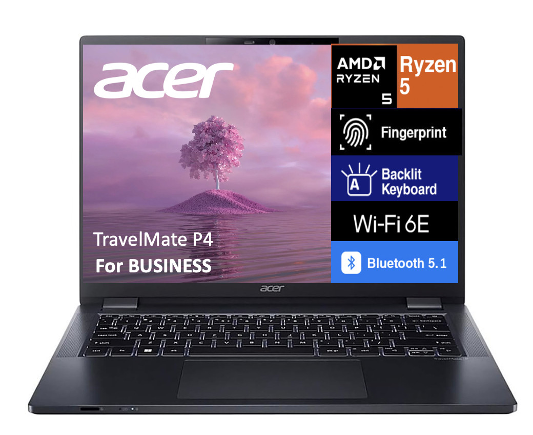 Acer TravelMate P4 14″ 1920×1200 Ryzen 5 PRO 6650U 32GB 512GB SSD Windows 11 Pro