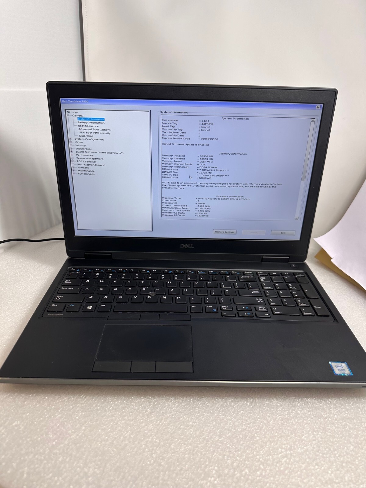 Dell Precision 7530 15″ FHD XEON E-2176M 2.70GHz 64gb ram 1tb PCIe