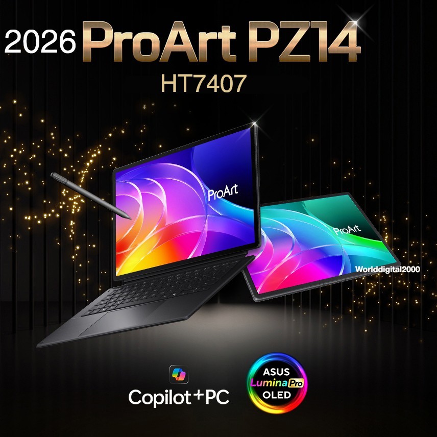 2026 ASUS ProArt PZ14 HT7407 Copilot 14″ 3K 1000nits Snapdragon X2 Elite 32G 1TB