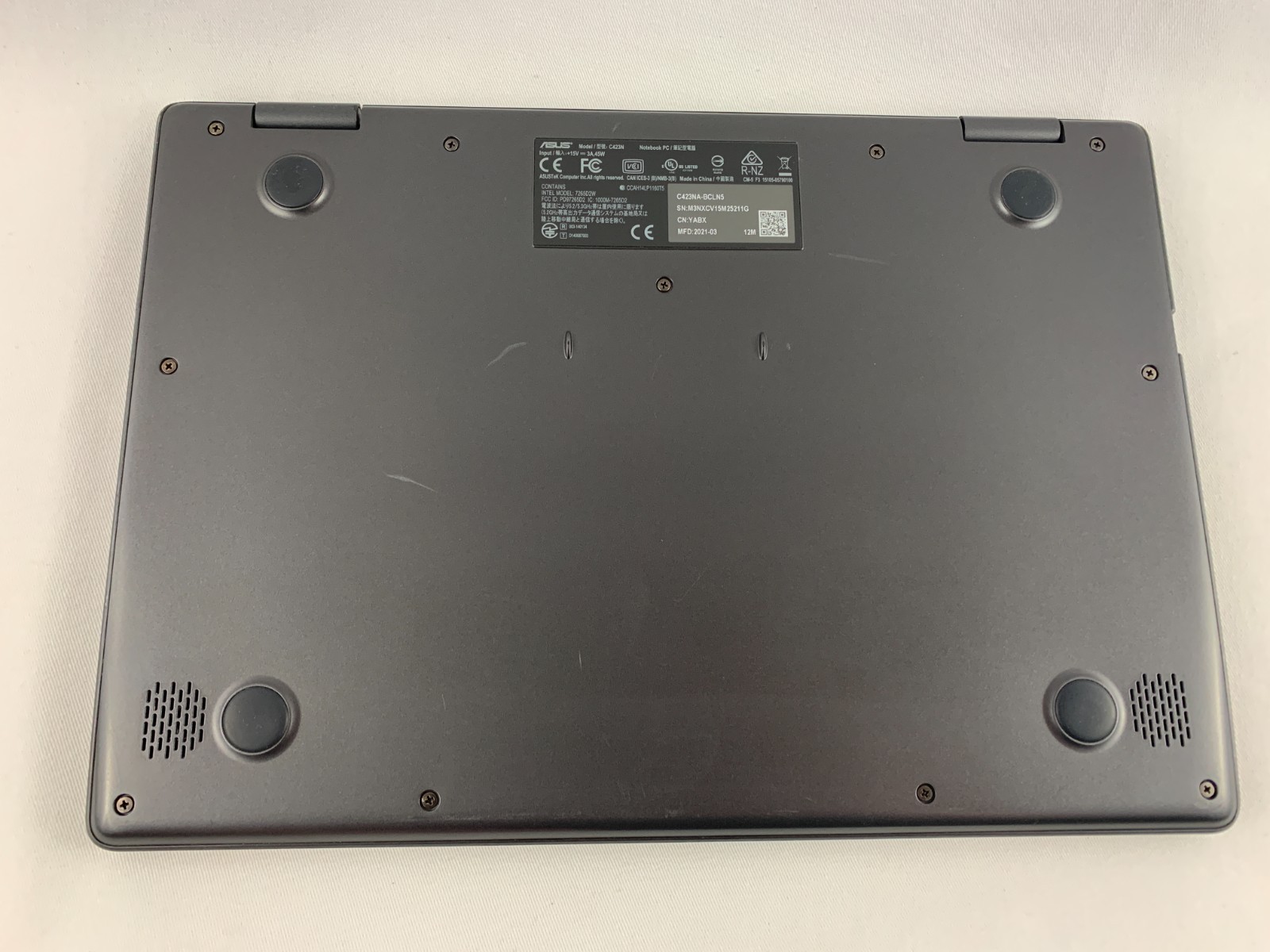 Asus C423NA Chromebook, Intel Celeron N3350 1.10GHz, 4GB RAM, 71% Battery