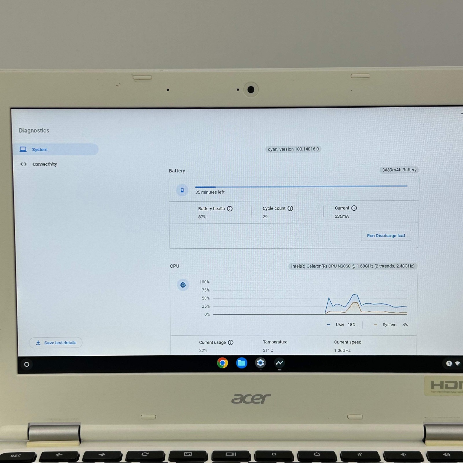 Acer Chromebook 11 CB3-132-C9M7 11.6-inch Intel Celeron N3060 2GB RAM 16GB eMMC