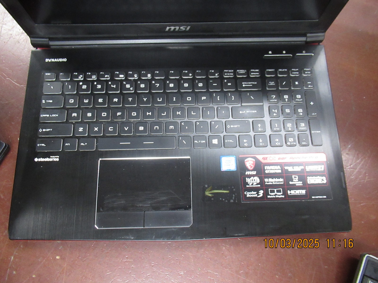 MSI GE62 6QF i7 6700HQ 2.60GHz 32GB 1TB HDD NVIDIA GTX 970M Ubuntu Laptop[No AC]