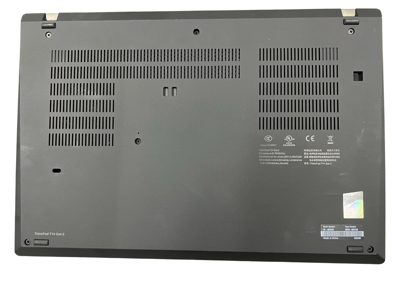 Lenovo ThinkPad T14 Gen 2 i7-1165G7 CPU 2.80GHz 16GB 512SSD 20W0