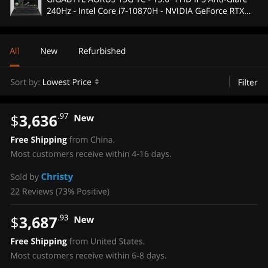 Brand New GIGABYTE AORUS 15G YC – 15.6″ FHD 