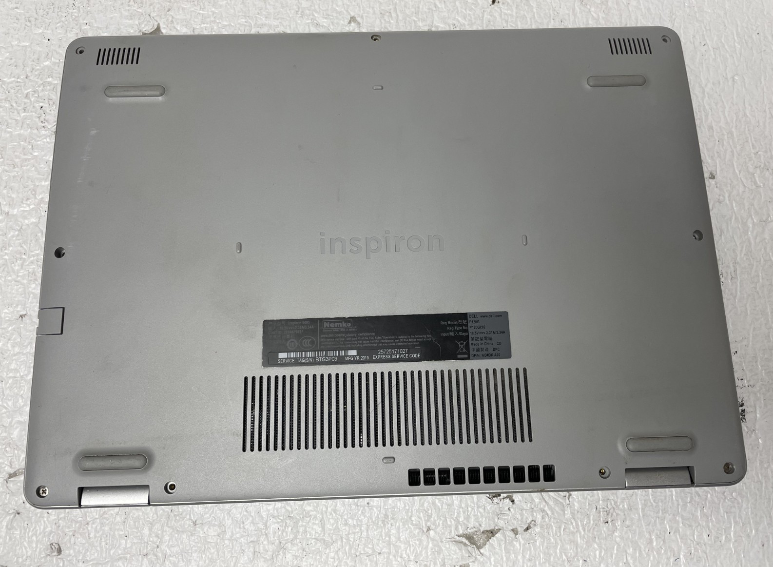 Dell Inspiron 14 5493 Intel i5-1035G1 @3.30GHz 8GB RAM NO SSD BrokenScreen Parts
