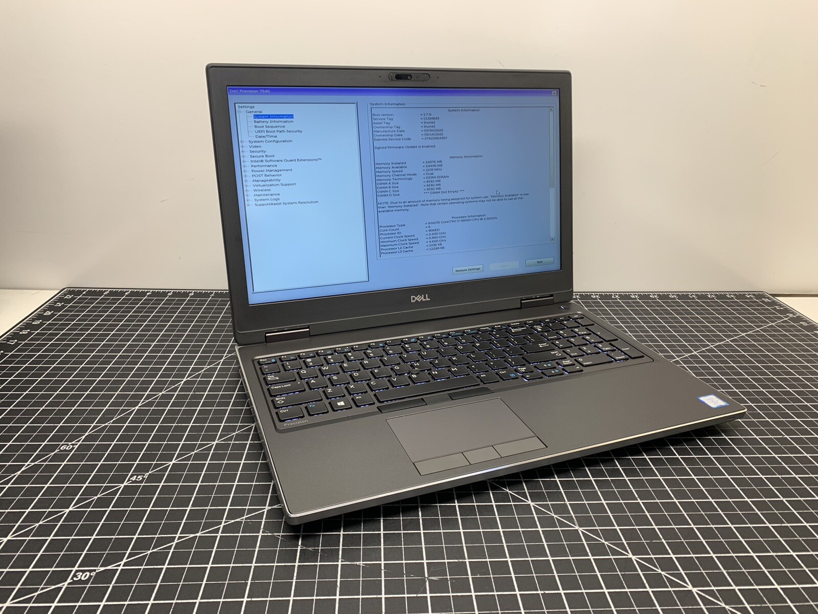 DELL PRECISION 7540 CORE i7-9850H | 24GB RAM, AMD RADEON PRO WX 3200 | #T856