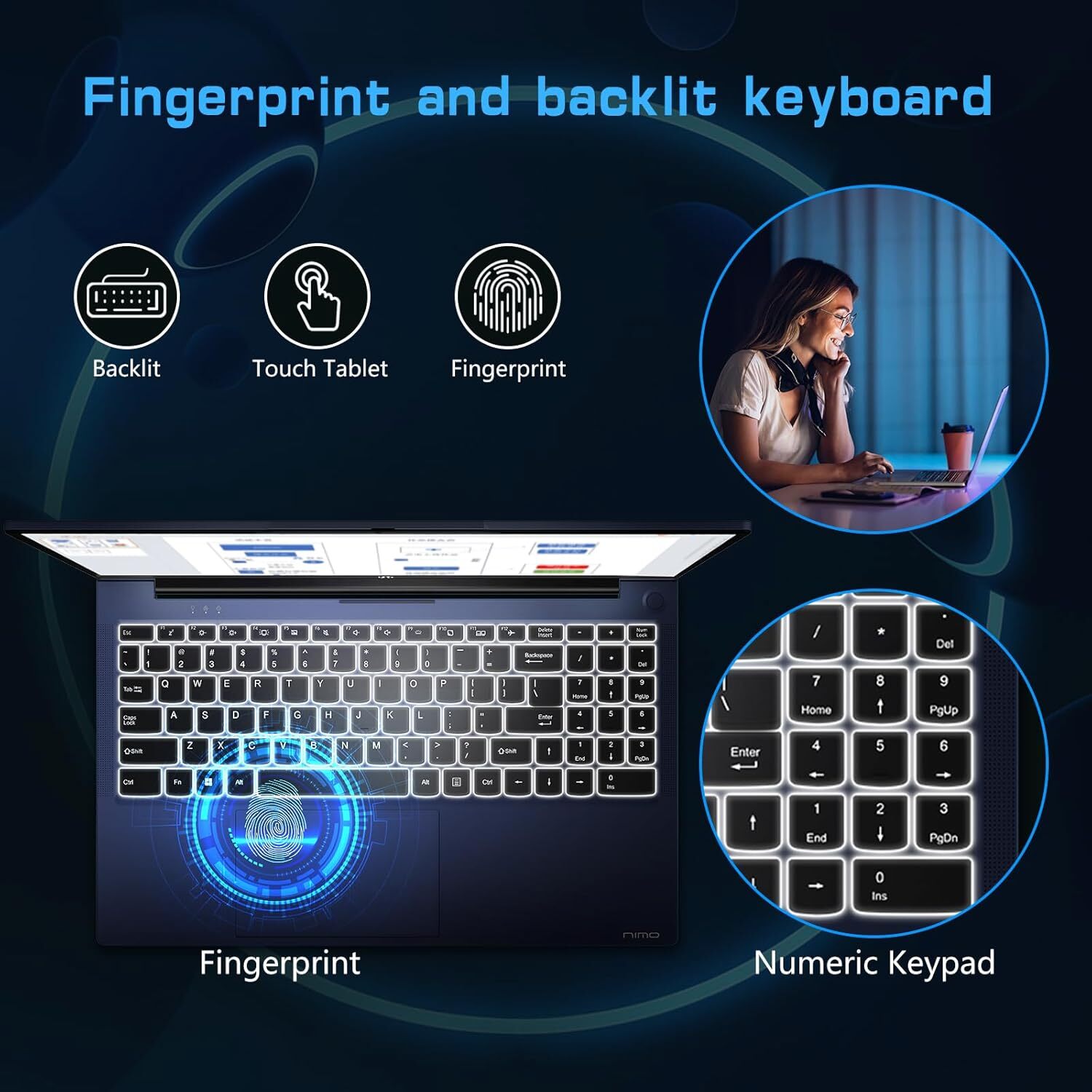 15.6 FHD Laptop Student Laptop 8GB RAM 128GB SSD Intel Pentium Quad-Core N100