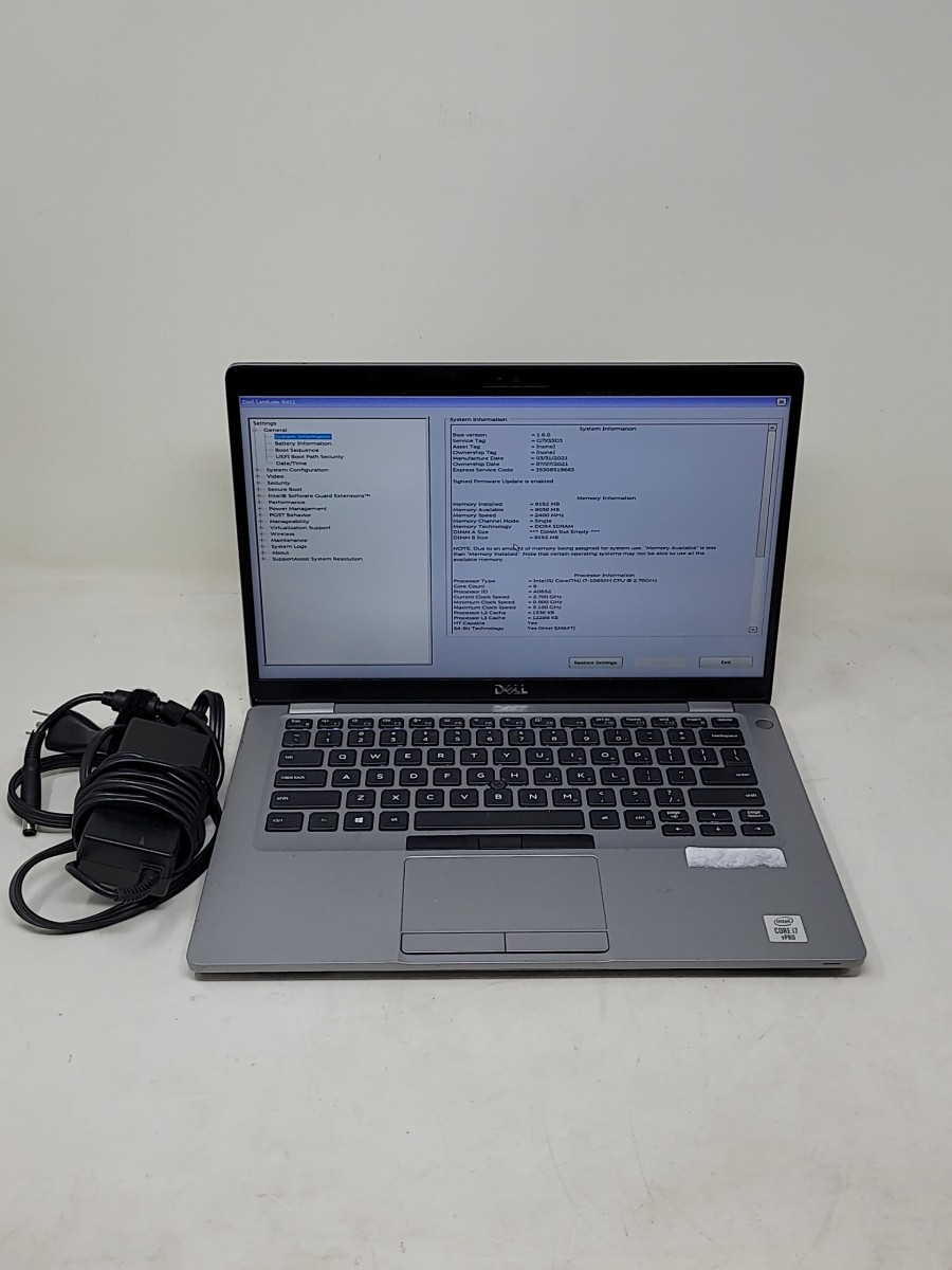 DELL LATITUDE 5411 Laptop Intel Core I7-10850H 8GB 512GB SEE NOTES