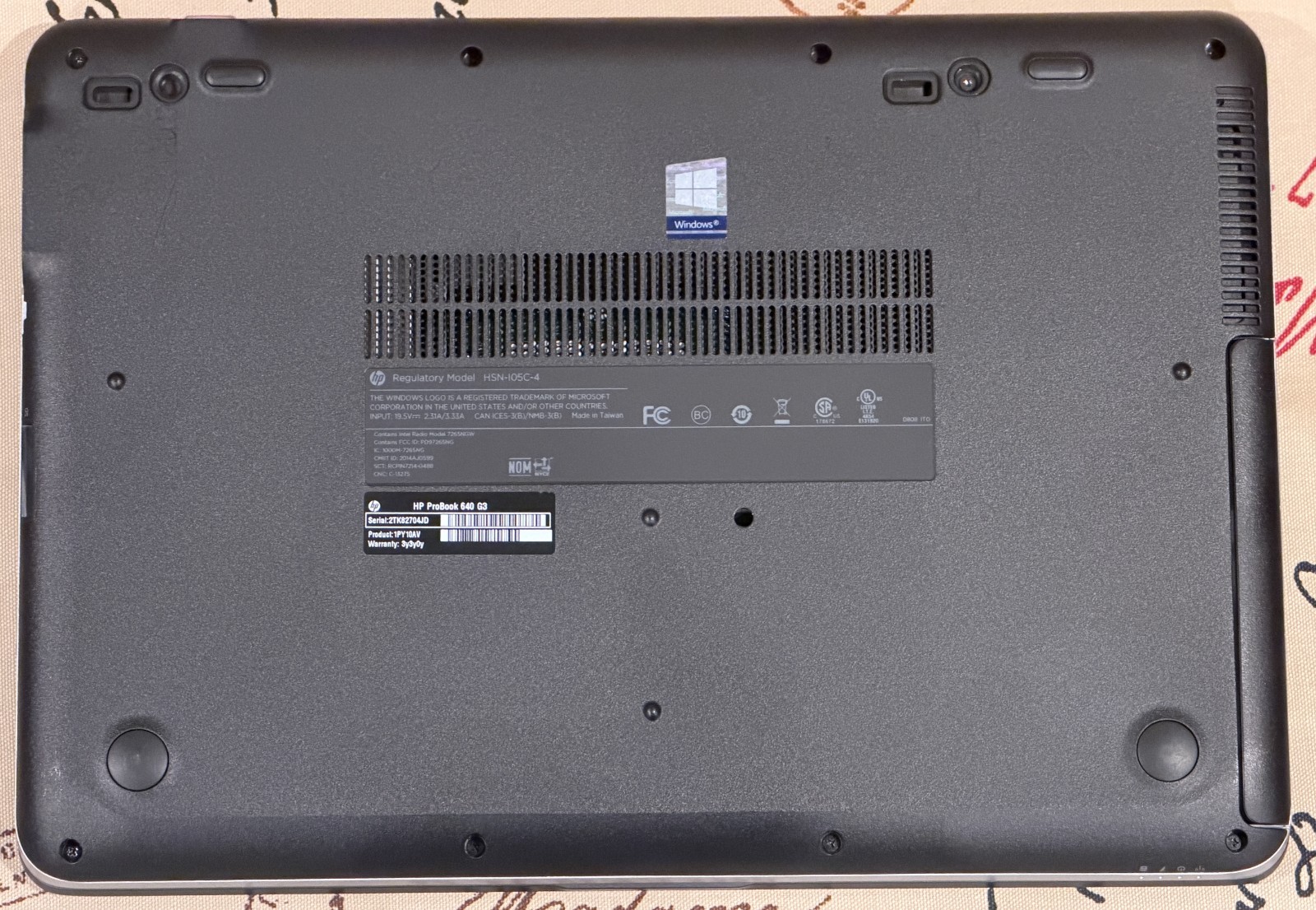 HP ProBook 640 G3 – i5-7200U – 8GB DDR4 RAM – 256GB SATA M.2 HD, Power Cord, W11