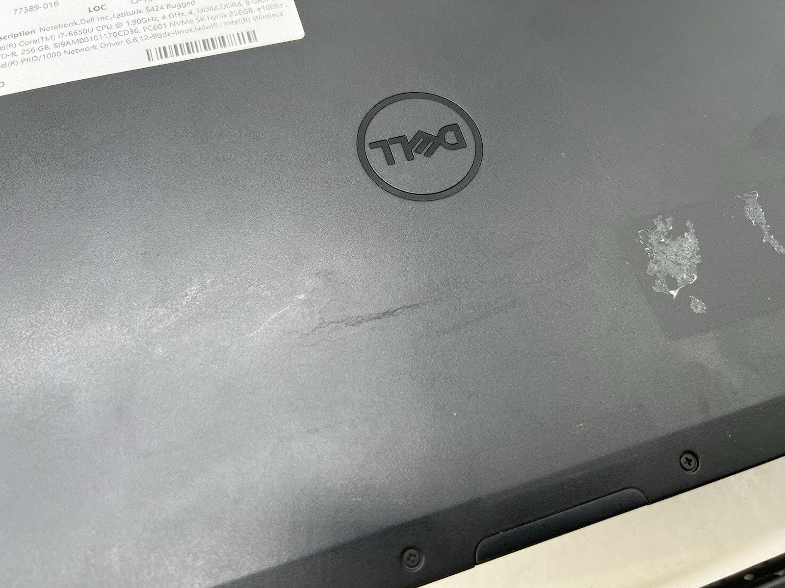 Dell Latitude 5424 Rugged, i7-8650U, 1.90GHz, 16GB RAM, 256GB NVMe-No OS/Charger