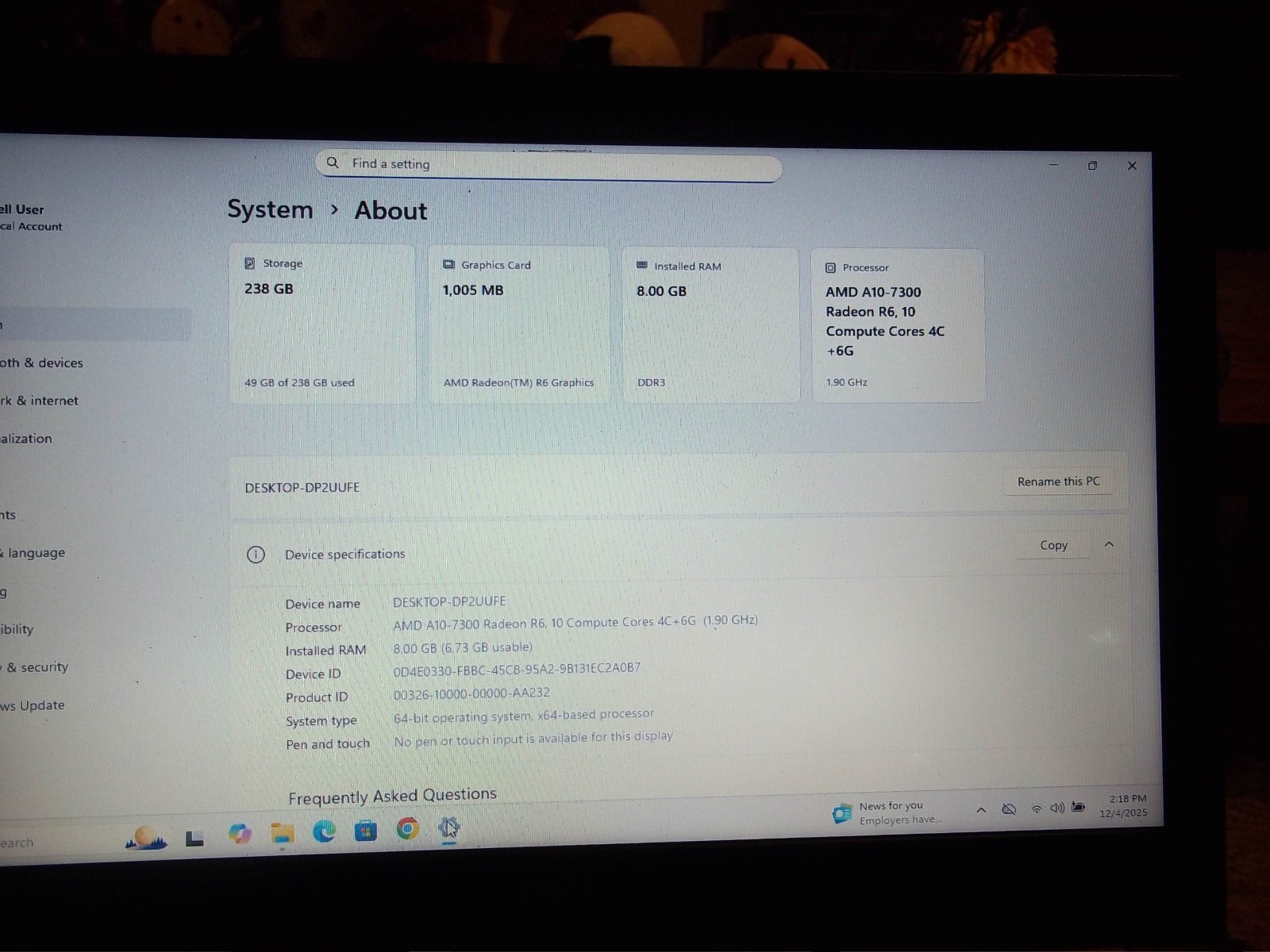 Dell Inspiron 15 5545 Large WIN 11 Laptop *54