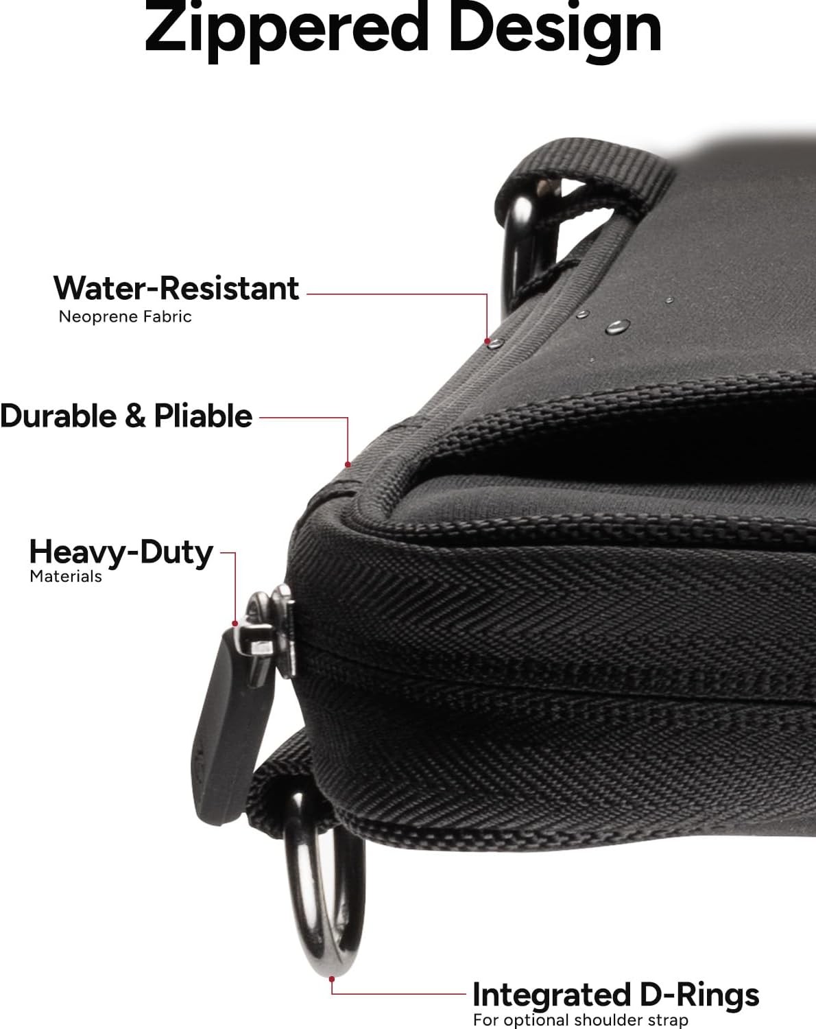 ZAGG 13+ Neoprene Laptop Sleeve with Pouch – Water-Resistant Case for Tablets, C