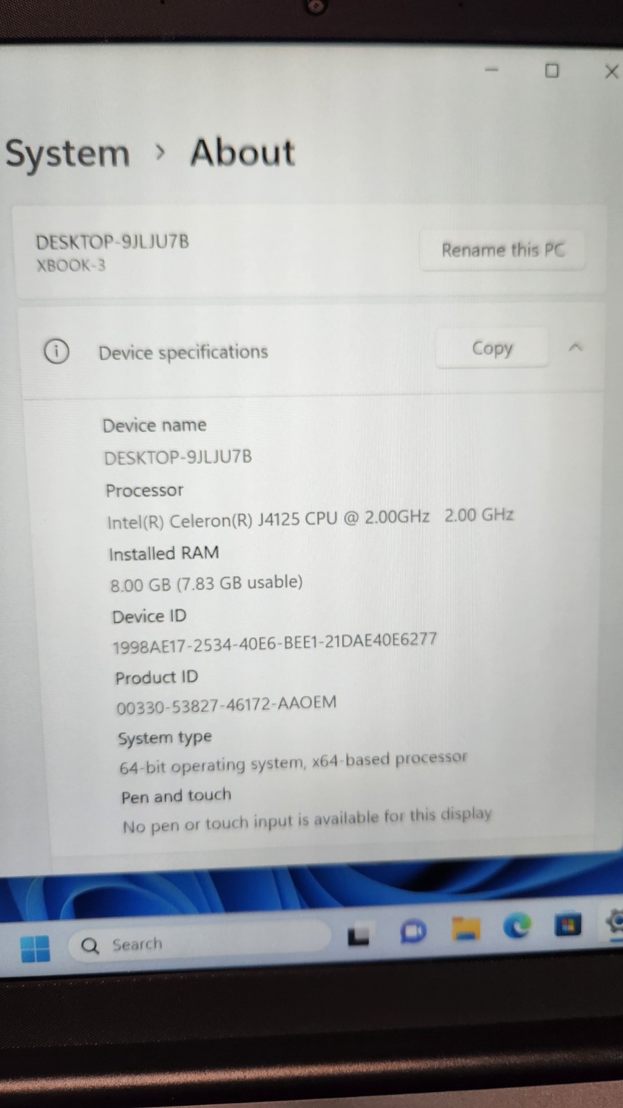 XBOOK 3 Laptop Computer Pc, 8gb With Intel Celeron J4125 Processor