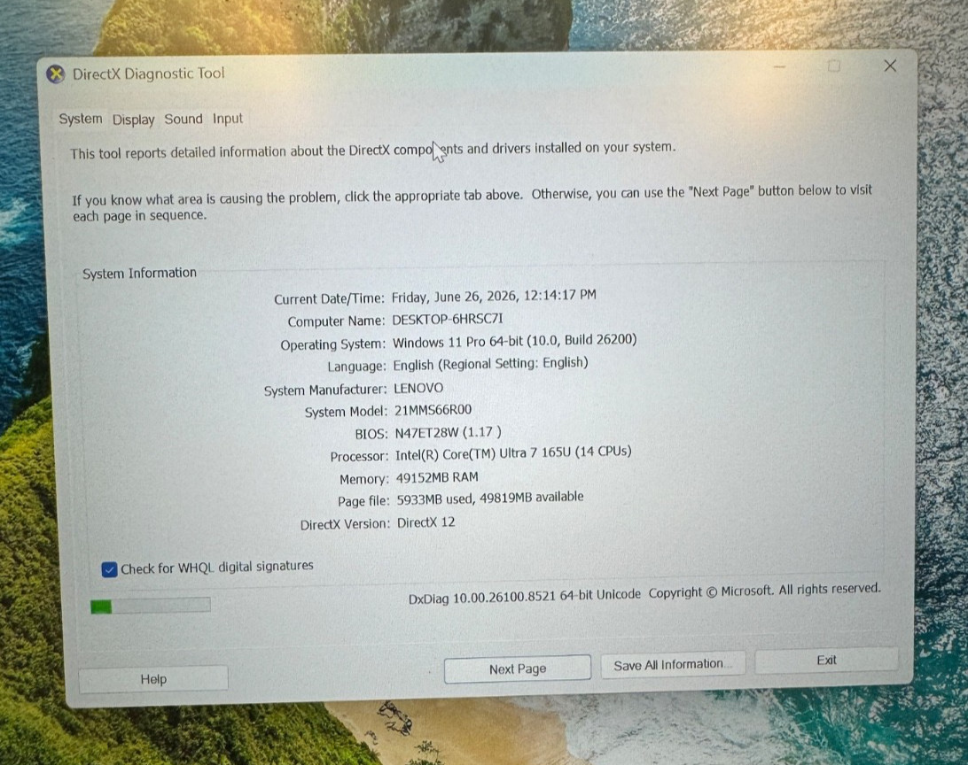 Lenovo ThinkPad T14 Gen 5 i7-155U Ultra/48GB RAM/1TB SSD Windows 11 Pro