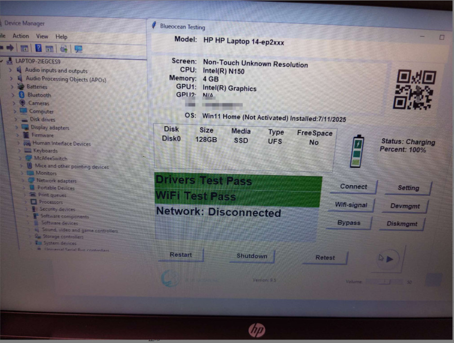 HP 14 inch HD Laptop Intel Processor N150 4GB RAM 128GB Windows 11 Tranquil Pink
