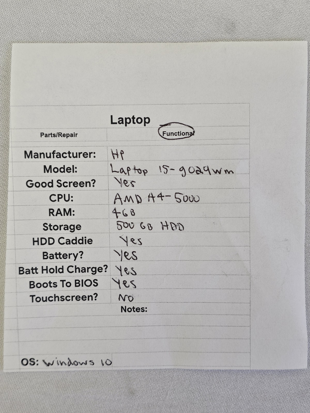 HP 15-g029wm Laptop – AMD A4-5000 – 4GB RAM – 500GB HDD – Windows 10