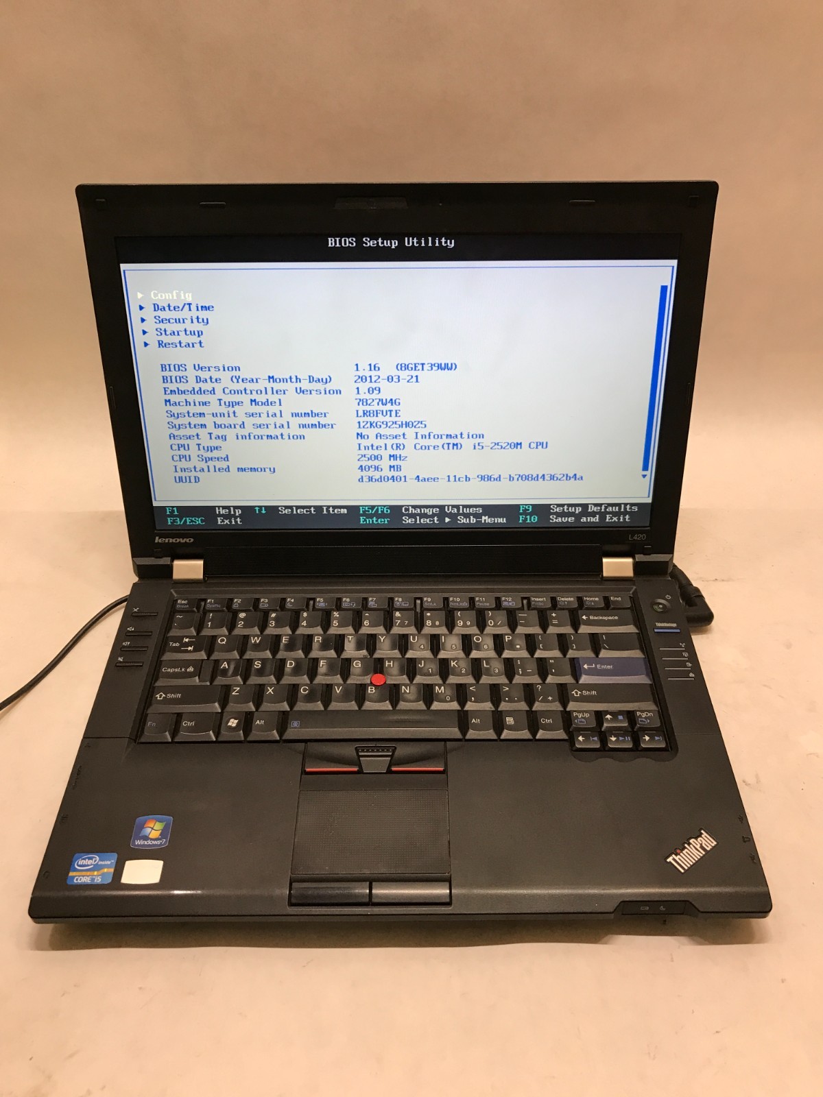 Lenovo ThinkPad L420 14″ Intel Core i5 4GB RAM NO HDD/OS For Parts BIOS LOCK -DW
