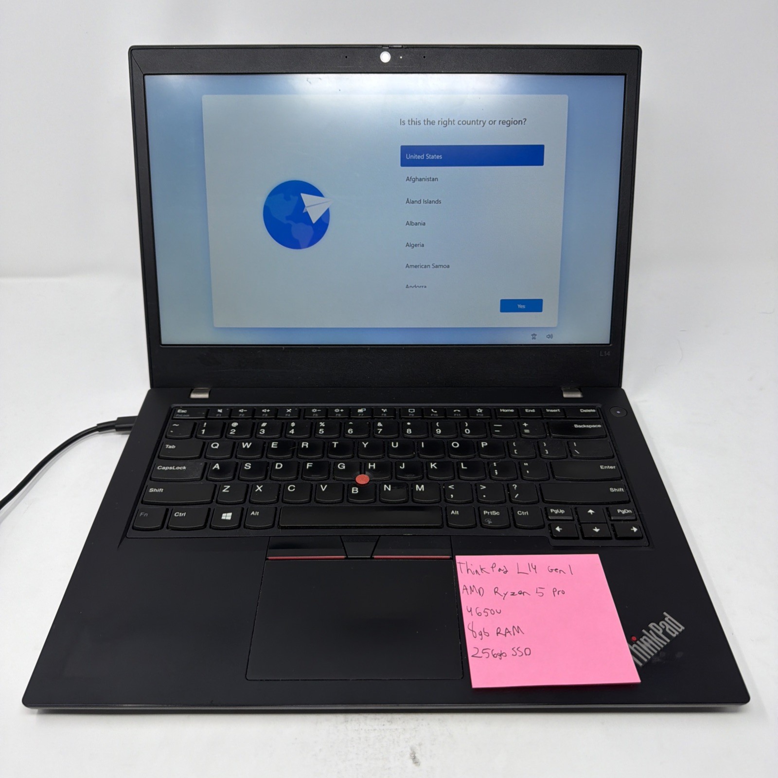 Lenovo ThinkPad L14 Gen 1 Ryzen 5 Pro 4650U 8GB 256GB SSD 14″ Win11 LOCKED