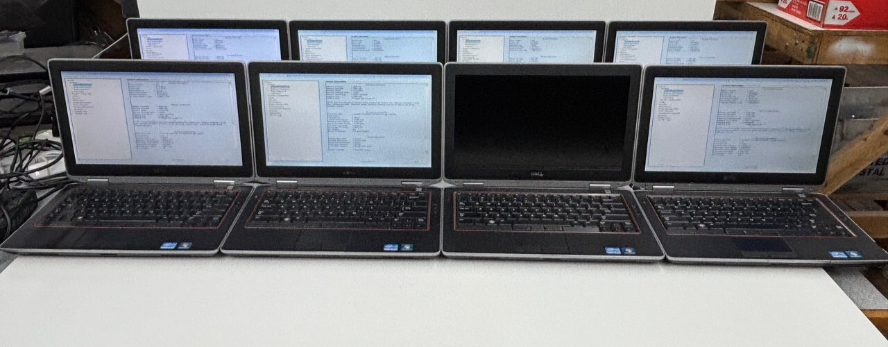 Lot (8) Dell Latitude E6320 13.3 i5-2520M 4GB No HDD No Webcam Bad Battery Parts