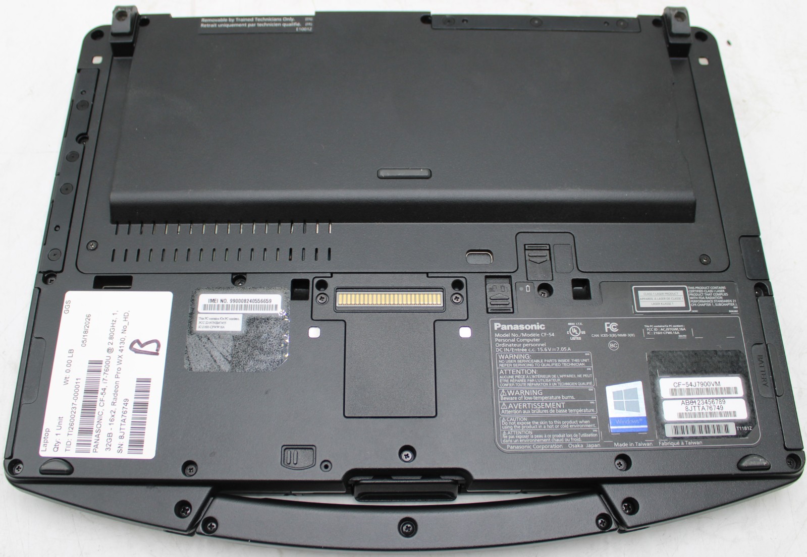 14″ Panasonic TOUGHBOOK CF-54 Touch i7-7600U 2.80GHz 32GB RAM 512GB SSD WX 4130