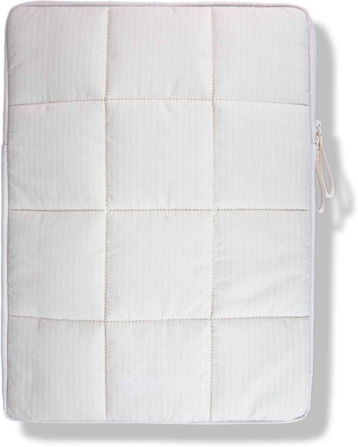 Sleeve for 15-16 Inch Laptop, Quilted Pillow Puffer Carrying Case, Ivory