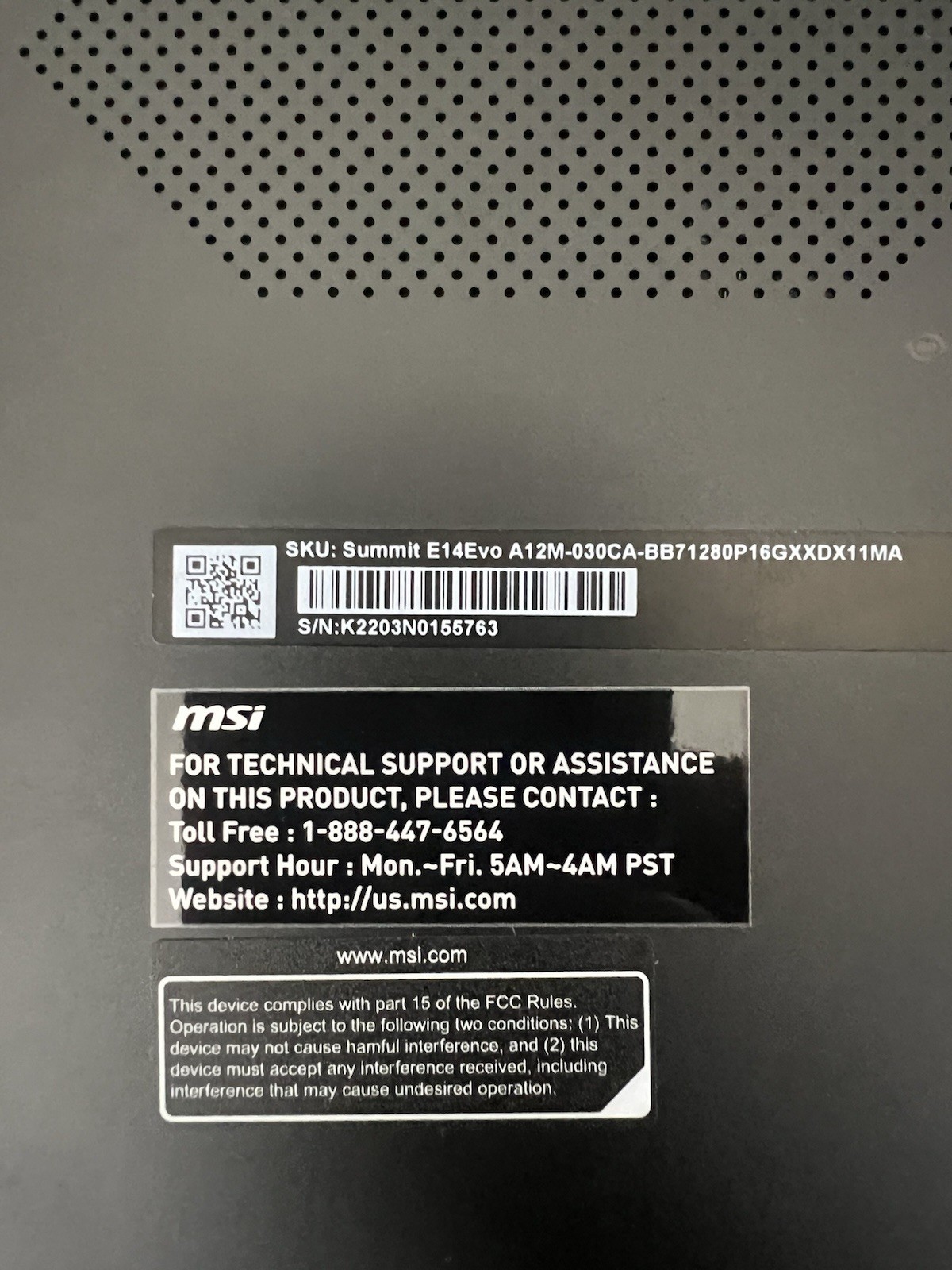 MSI Summit E14 Evo A12M i7-1280P 16GB RAM 1TB SSD Win11 Pro Intel Evo