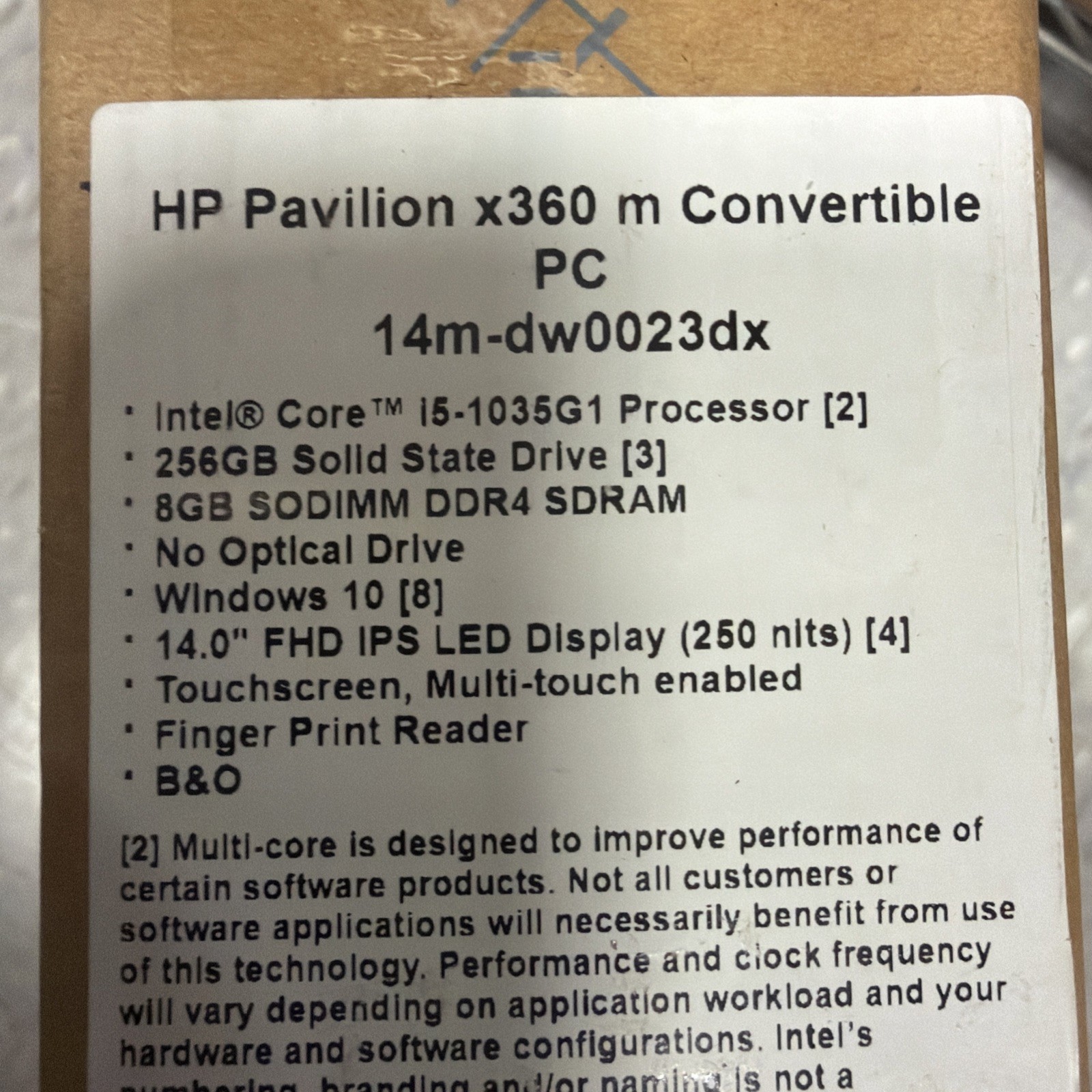 HP Pavilion X360 14M-DW0023DX 14″ (256GB SSD, Intel Core i5-1035G1, 1.0 GHz, 8GB