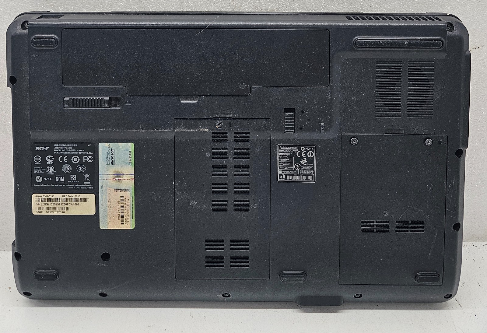 Acer Aspire 5517-5535 Laptop AMD Athlon TF-20 3GB Ram NO HD/OS (FL)