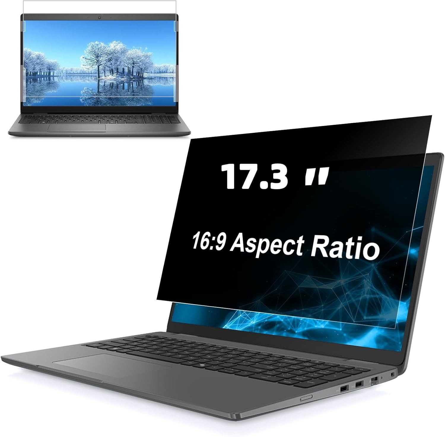 17.3 Inch 16:9 Laptop Privacy Screen Filter, Anti Scratch Anti Spy Anti Glare