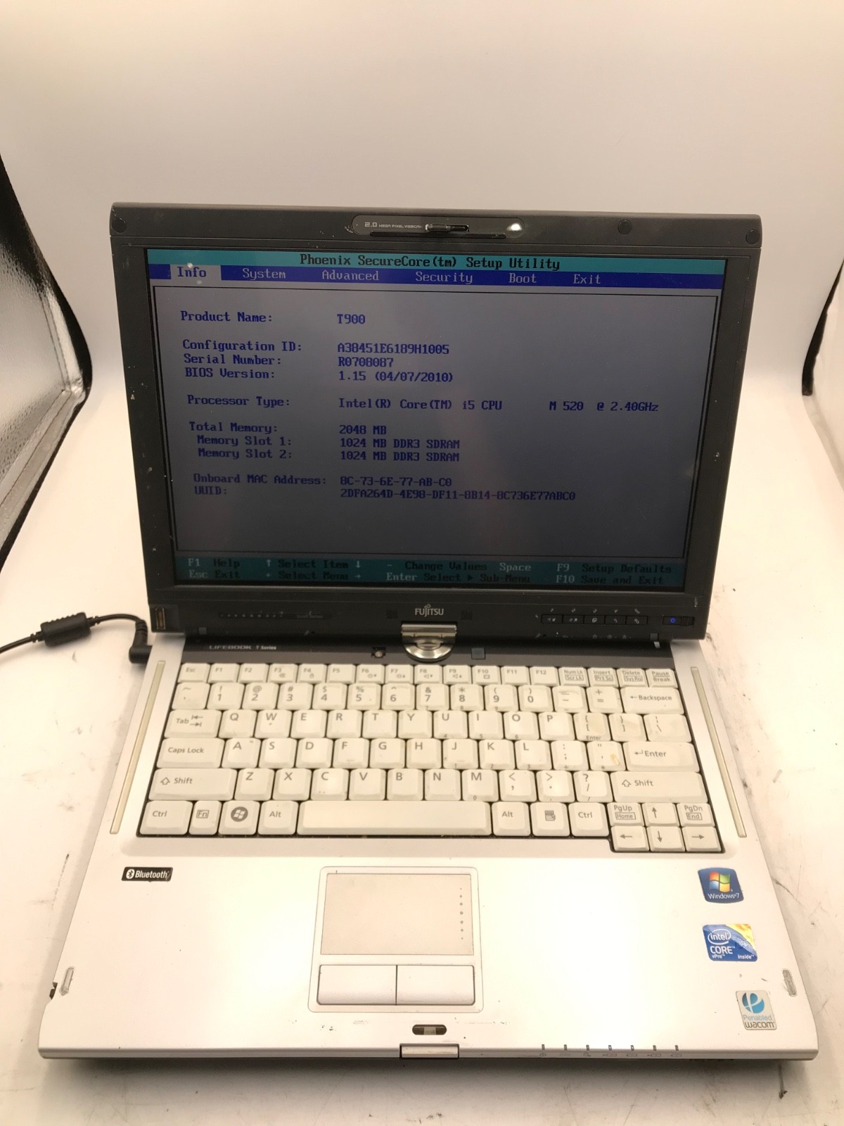 Fujitsu LifeBook T900 Intel Core i5-520M 2.4GHz 13″-CASE DAMAGE- MZ