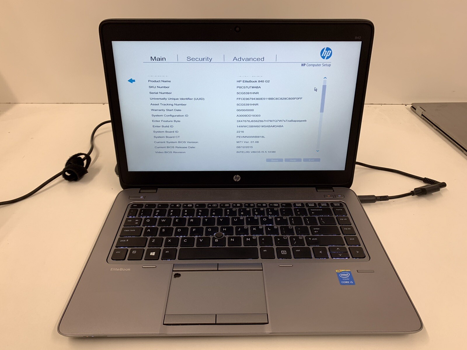 HP EliteBook 840 G2 14″ CORE i5-5300U @ 2.30GHz | 4GB RAM | NO HDD | #T82