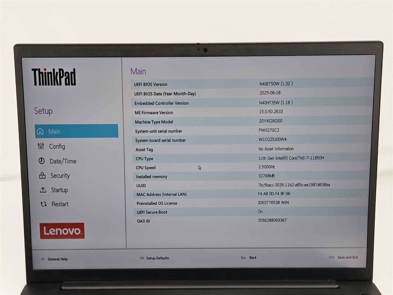 Lenovo ThinkPad P1 16″ Gen 4 Intel Core i7-11850H 32GB RAM 1TB SSD No Battery