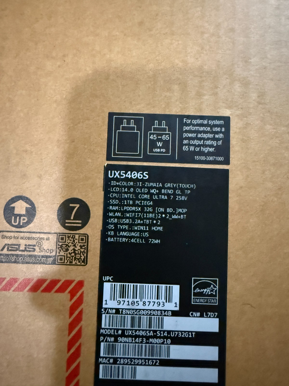 ASUS Zenbook S14 14″ 3K 120Hz OLED Touch Laptop Ultra 7 258V 32GB RAM 1TB SSD