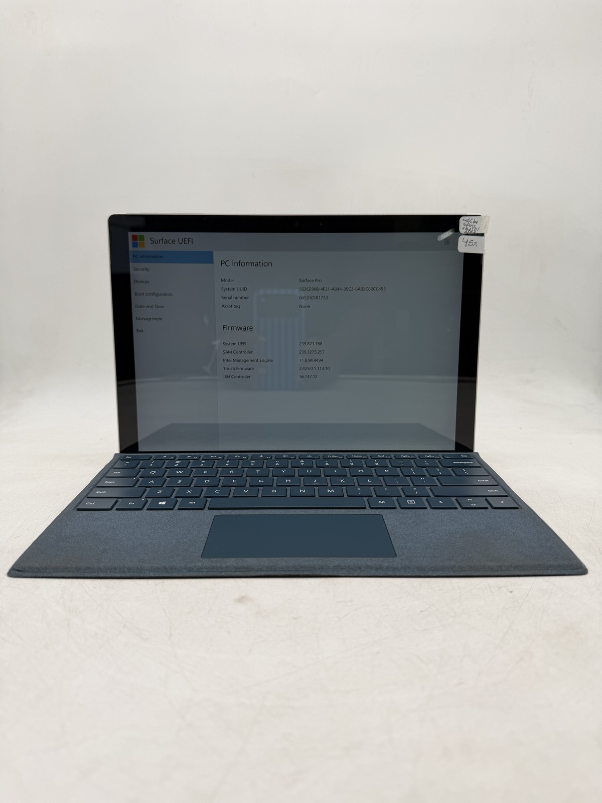 Microsoft Surface Pro 12.3in i5-7300U 8GB 256GB NO OS READ