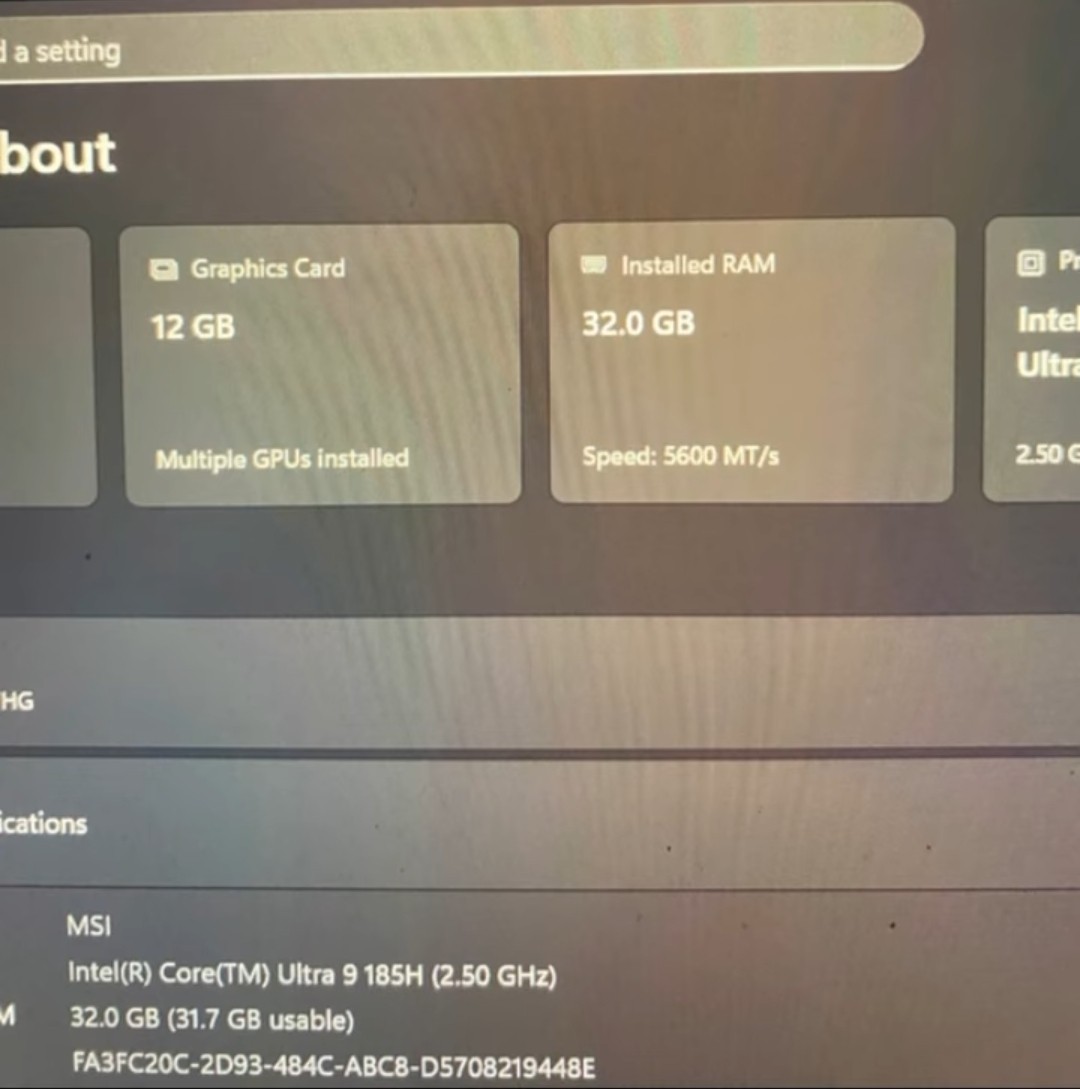 MSI Stealth 18 AI Studio Intel Core Ultra 9-185H RTX 4080 32GB 1TB SSD 18″ W11H