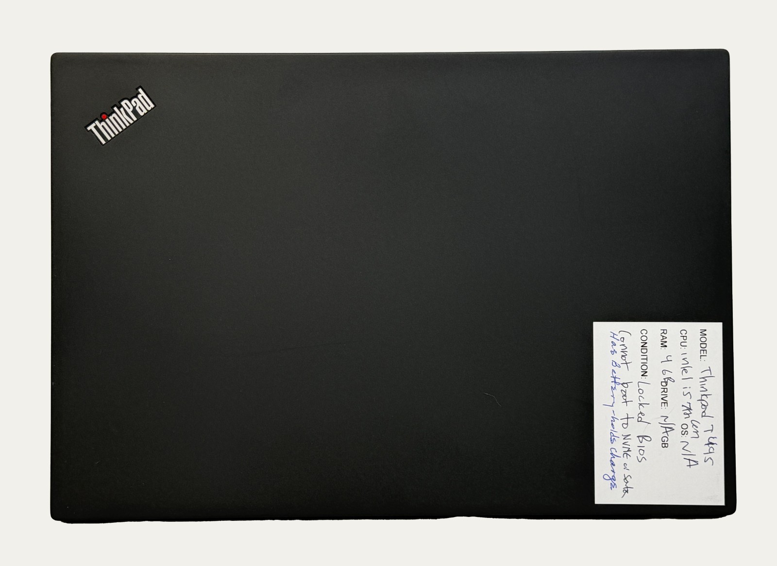 Lenovo Thinkpad T495 i5-7th Gen 4GB RAM, NO SSD, NO OS – PARTS