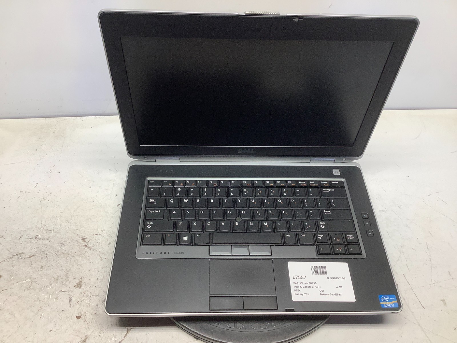 Dell Latitude E6430 Intel i5-3340M 2.7GHz 4 GB NO HDD