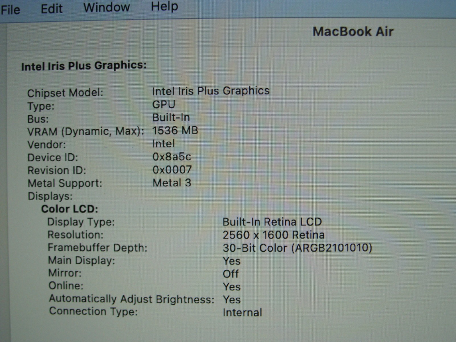 Apple MacBook Air 13″ A2179 (2020) i3-1000NG4 1.1GHz 8GB 256GB SSD MWTJ2LL/A +PA
