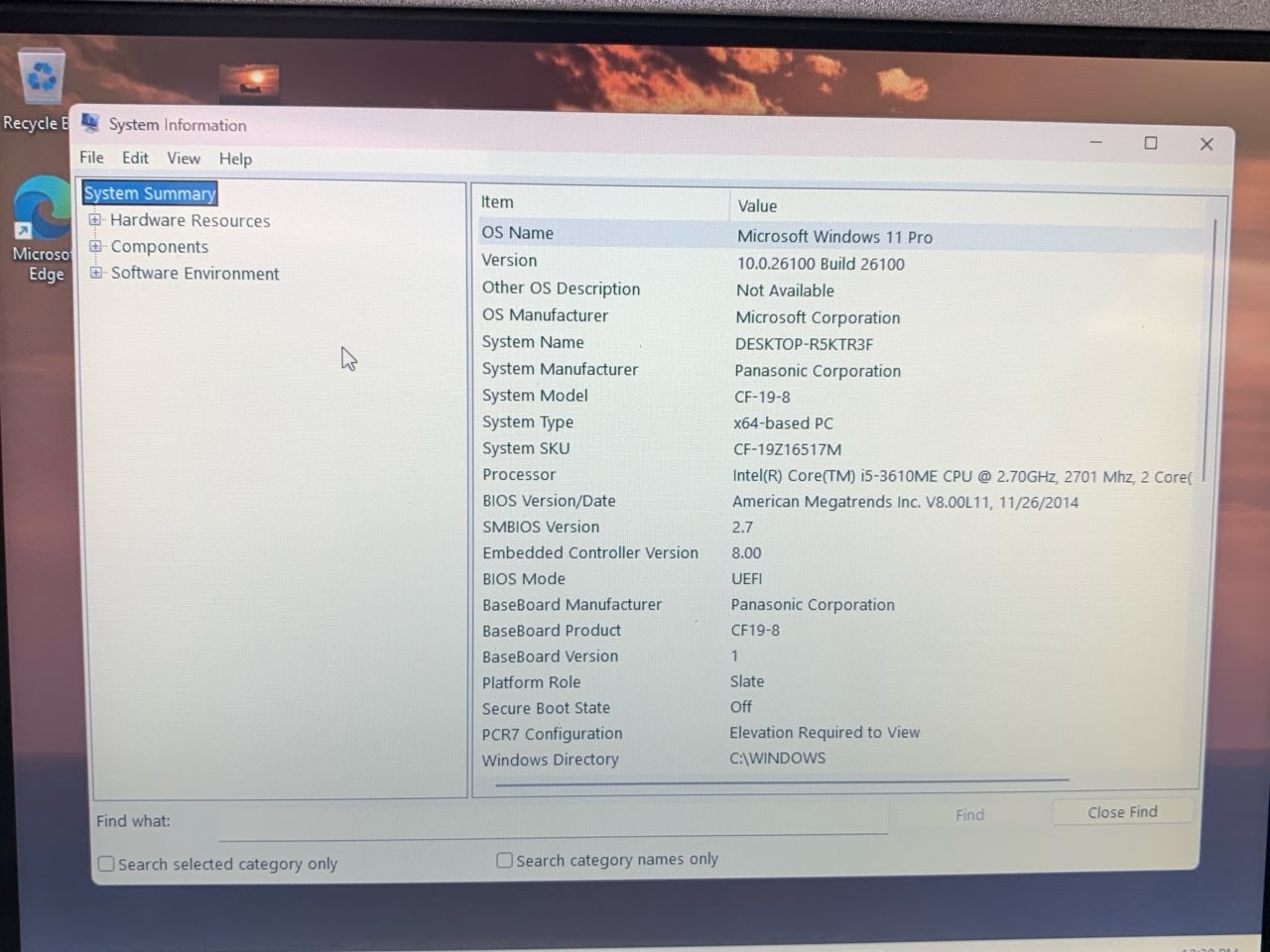 Panasonic CF-19 MK8 Core i5 8GB RAM 256GB WIN 11 PRO BLACK