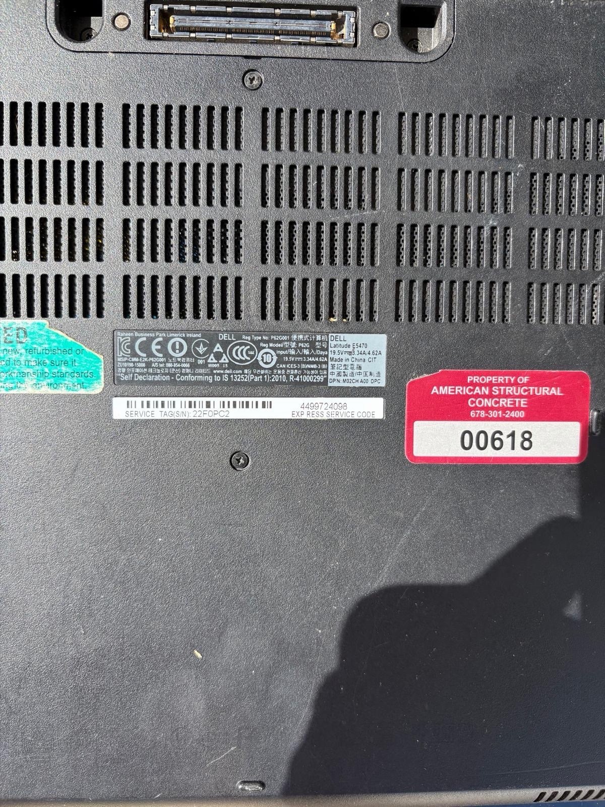 DELL LATITUDE E5470 INTEL CORE I5-6300U 2.40GHZ 8GB RAM NO HD