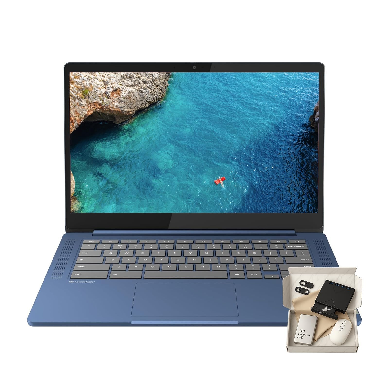 Lenovo 82XJ004AUS IdeaPad Slim 3 Chromebook 14″ FHD 4GB RAM 64GB eMMC Laptop