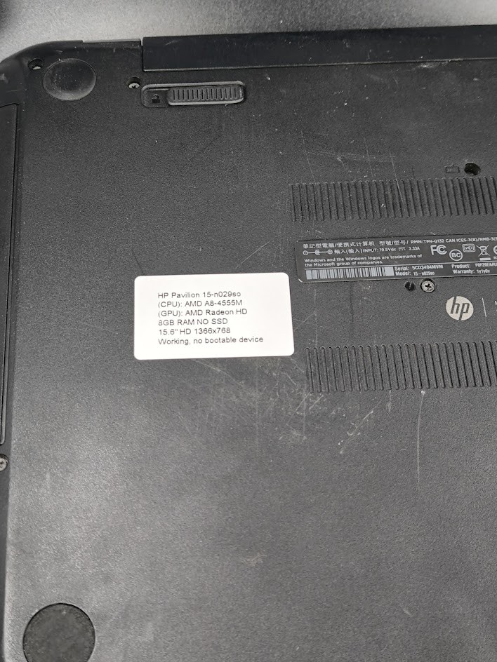 HP Pavilion 15-n029so Laptop – Working Cosmetic Wear No Accessories