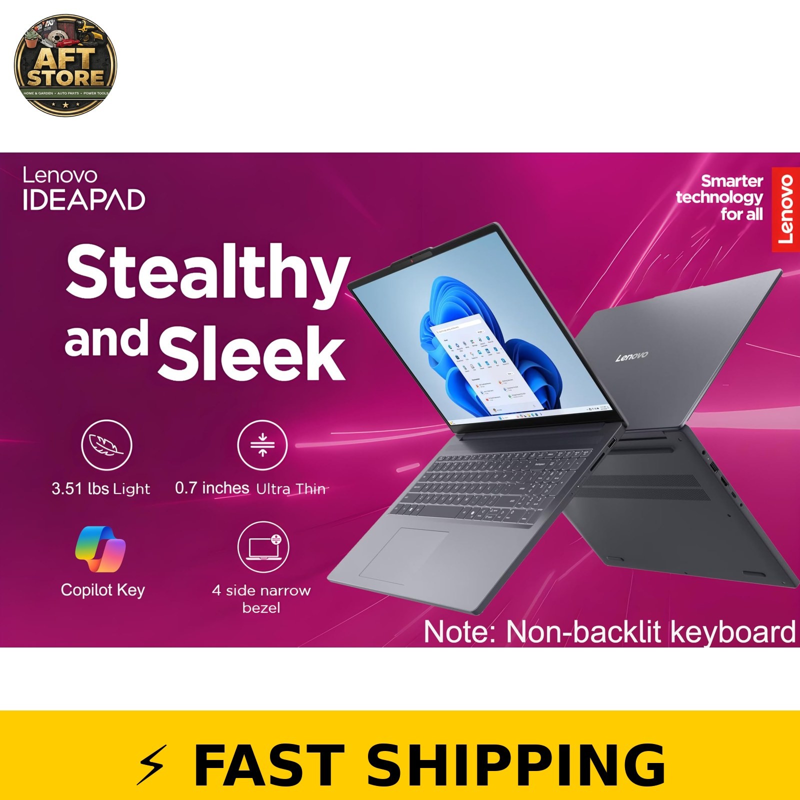 Lenovo IdeaPad Slim 3 Laptop, 15.3″ WUXGA, Intel i5-13420H, Luna Grey