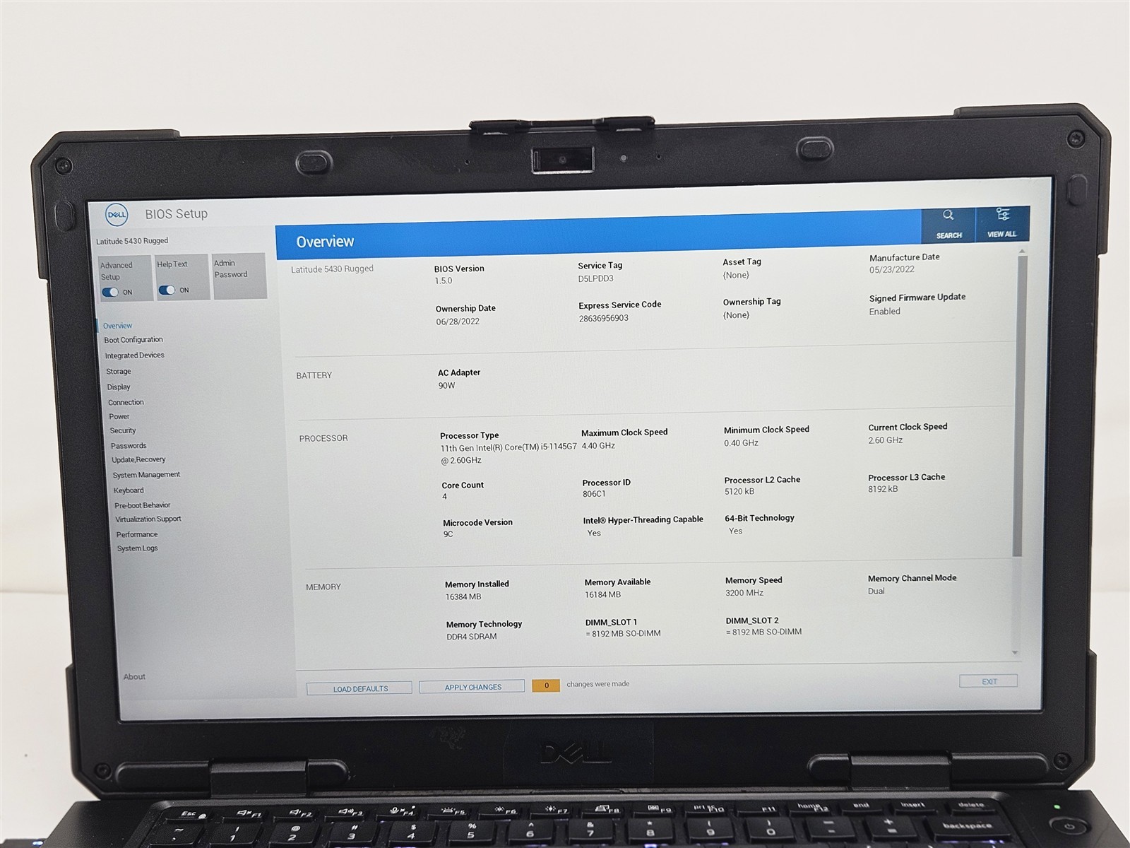 Dell 14″ Latitude 5430 Rugged i5-1145G7 16GB 256GB SSD HDMI Black No OS