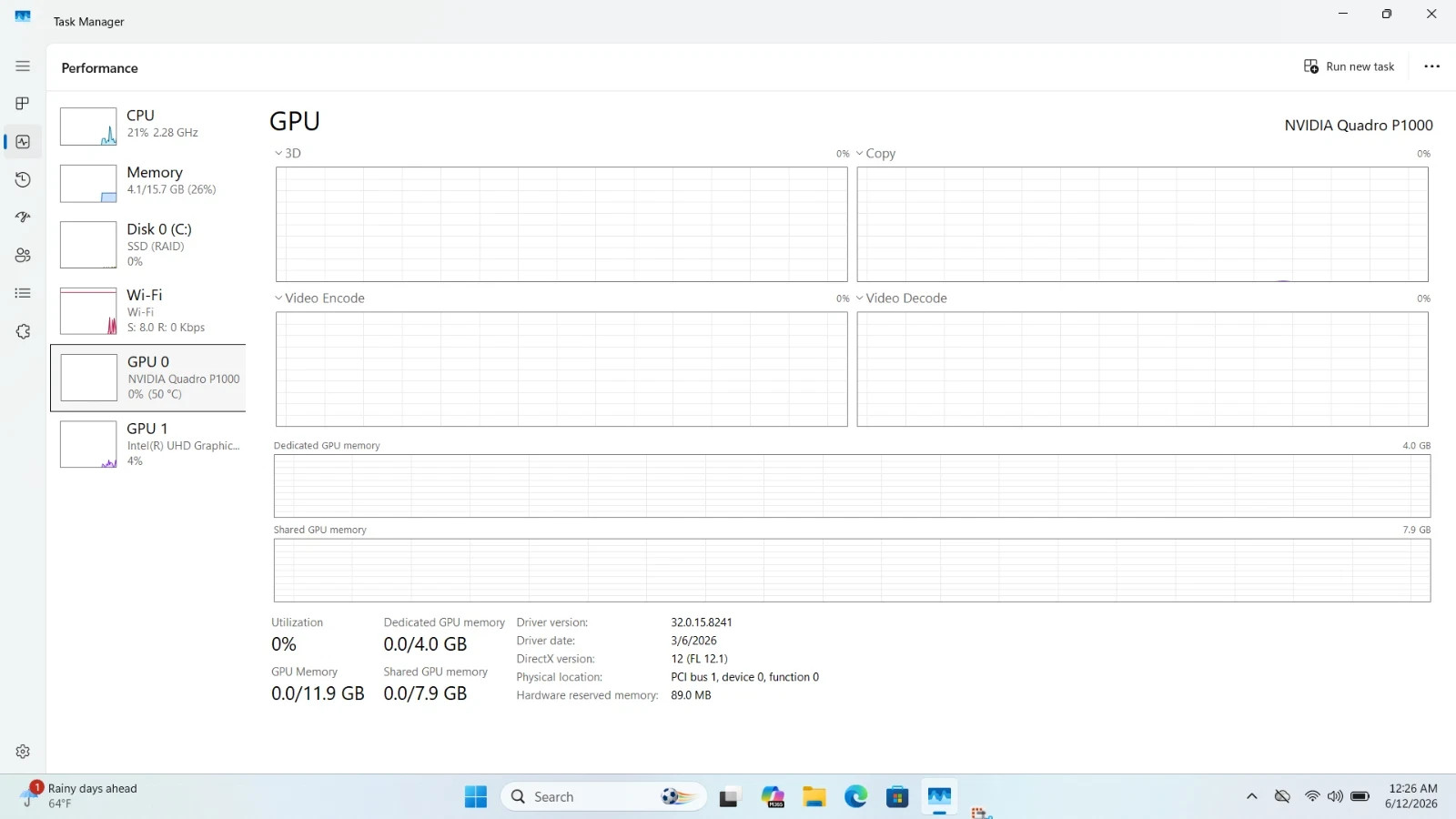 Dell Precision | INTEL i5 | 16GB RAM | 512GB NVME | NVIDIA P2000 | WIN 11 PRO